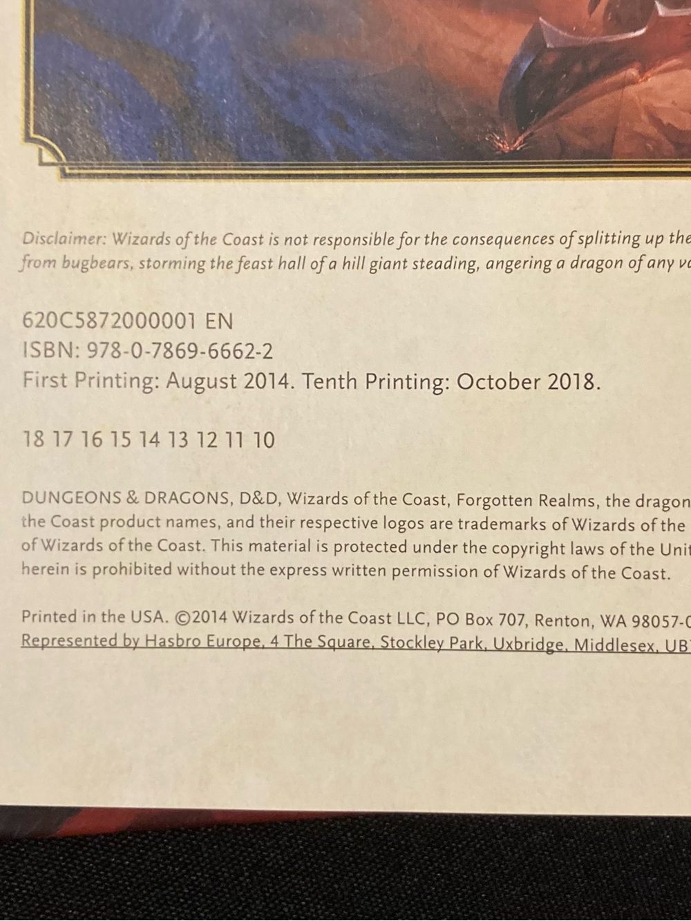 ⭐️🖤 Dungeons & Dragons Player’s Handbook Hardcover 5th Edition 10th Printing - Picture 8 of 11